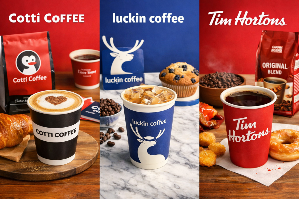 Cotti Coffee, Luckin Coffee, and Tim Hortons