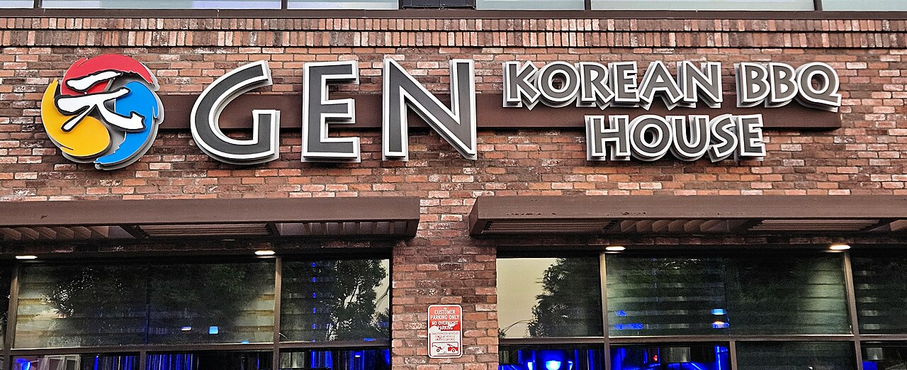 GEN Korean BBQ House sign on an existing California restaurant