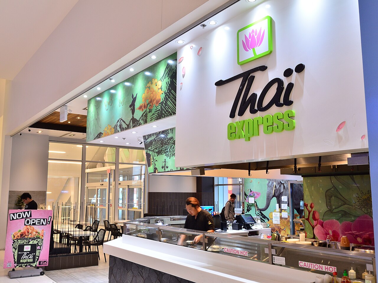 Interior of a Thai Express restaurant in Markham, Ontario, an MTY Food Group portfolio brand