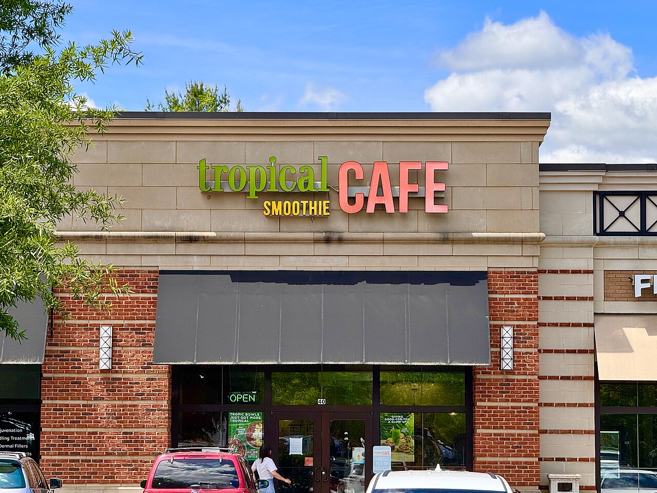 Exterior of an existing Tropical Smoothie Cafe in Asheville, North Carolina